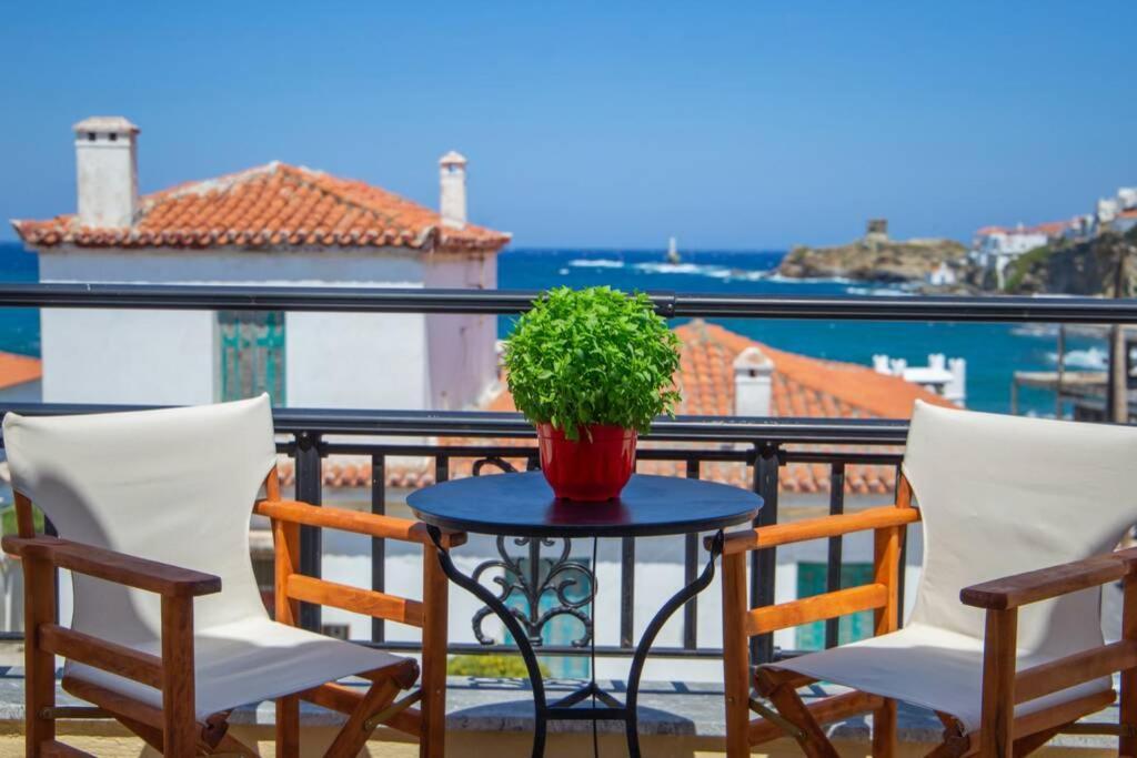 Seaview Stylish Flat In Andros - Walk To Beachアパートメント エクステリア 写真